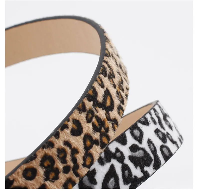 105x2,5 см новая тенденция женский леопард пятнистый конский волос широкий Штаны ремни для женщин джинсы для отдыха коричневый женственный