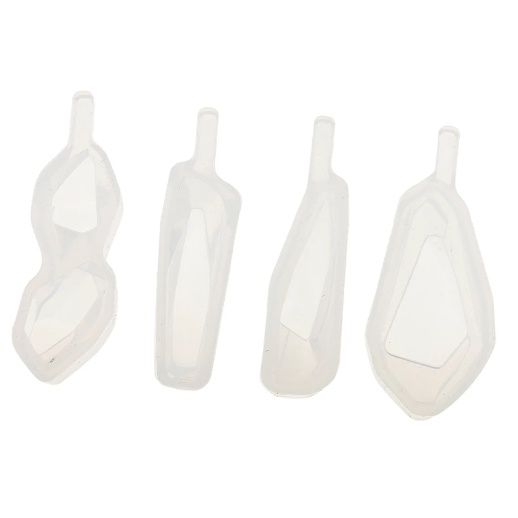8pcs Assorted Shapes Gemstone Silicone Earring Necklace Pendant Mold for Epoxy Resin Casting Jewelry Making Charm DIY Craft Mold