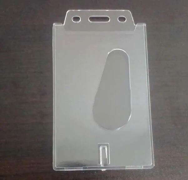 2 PCS/lot Transparent Plastic Badge Holder Card ID Credit Holder Case Clear Vertical Hard 100X60X4MM