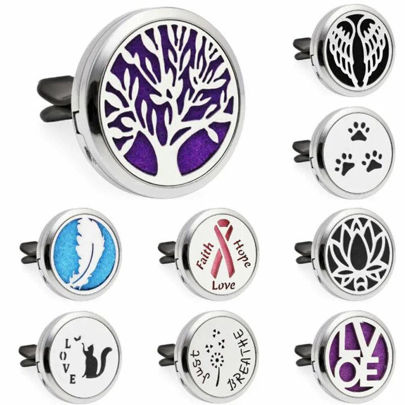 سيارة موزع الهواء الفولاذ المقاوم للصدأ تنفيس المعطر سيارة زيت طبيعي الناشر العطور الروائح السيارات منفذ الصلبة العطر