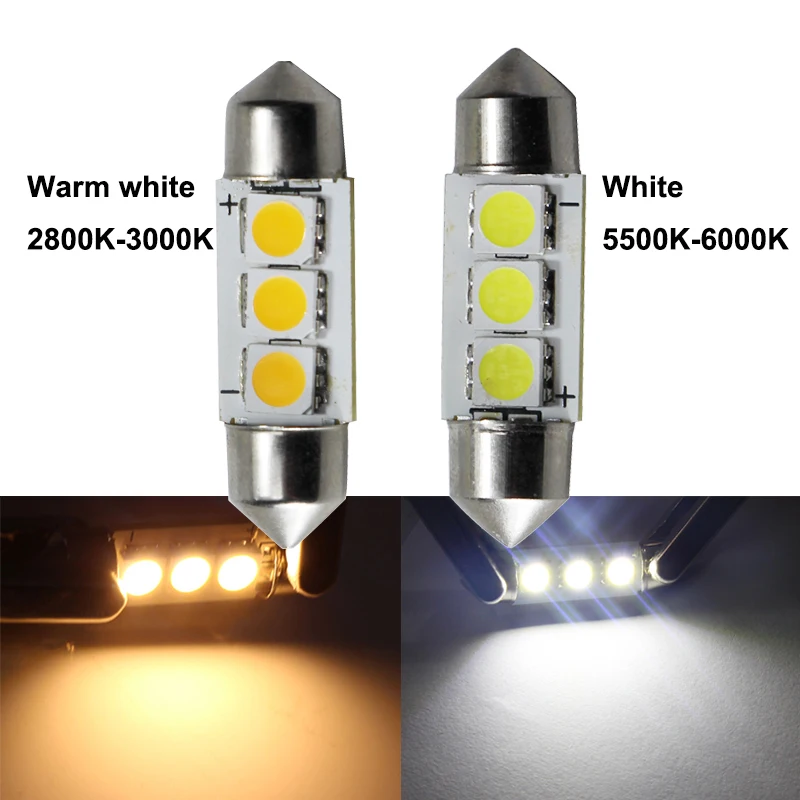 AUDI 36MM 5050 3 SMD LED Festoon Dome Car Auto Light Interior Lamp Bulb