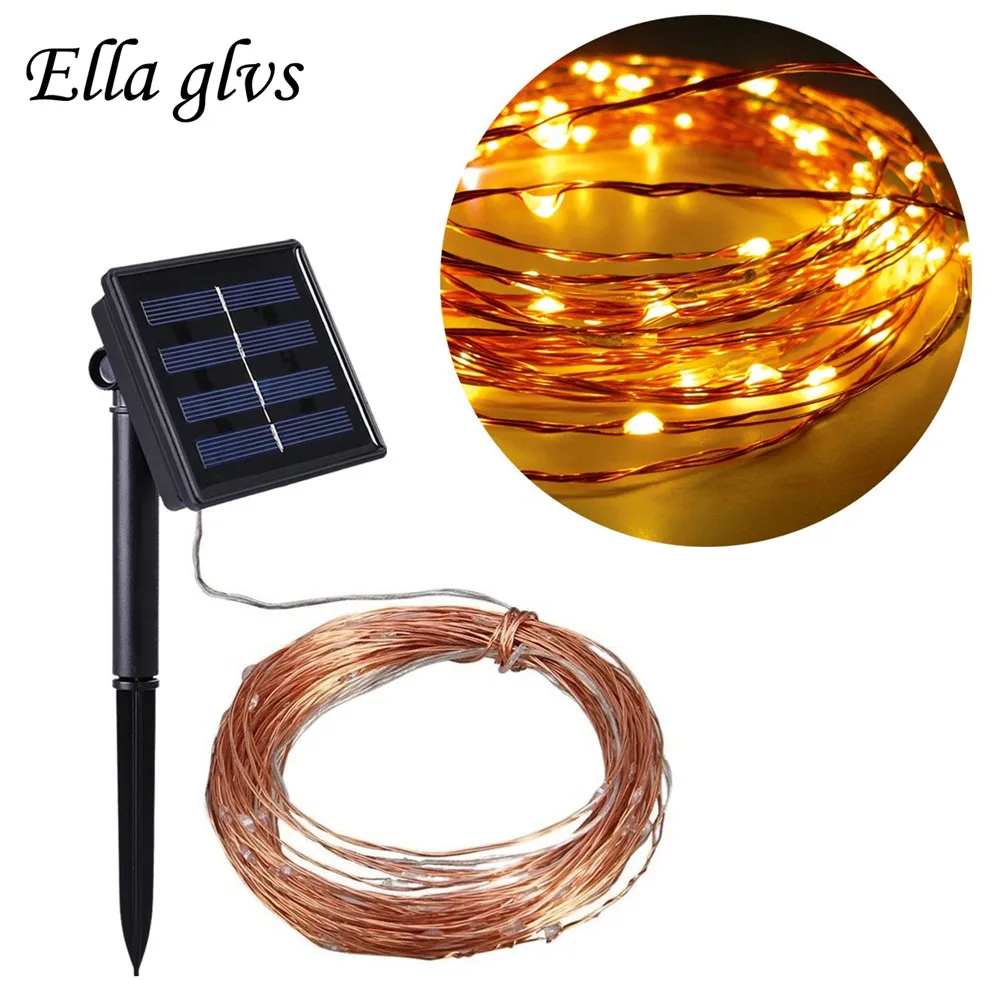 

Solar Christmas Light 10M/20M Bendable Waterproof 8 Modes Copper Wire High Efficiency Outdoor Solar String Light Patio Garden