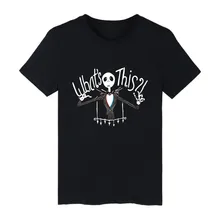 Футболка с коротким рукавом «Кошмар перед Рождеством», Мужская модная черная футболка, Мужская хлопковая футболка с забавным рисунком из мультфильма «Америка», 4XL