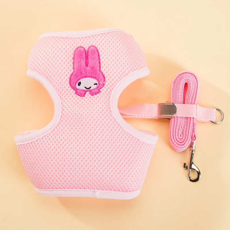 Fashion Dog Harness and Leash Set Teddy Dog Harness Vest Pet Walking Harnesses Leash Set Puppy Cartoon Collar for Small Dogs Cat