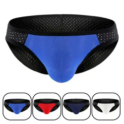 Прозрачные сетчатые мужские с заниженной талией трусы jockstrap плюс размер s-xl мужские трусы брифы летнее сексуальное нижнее белье мужские