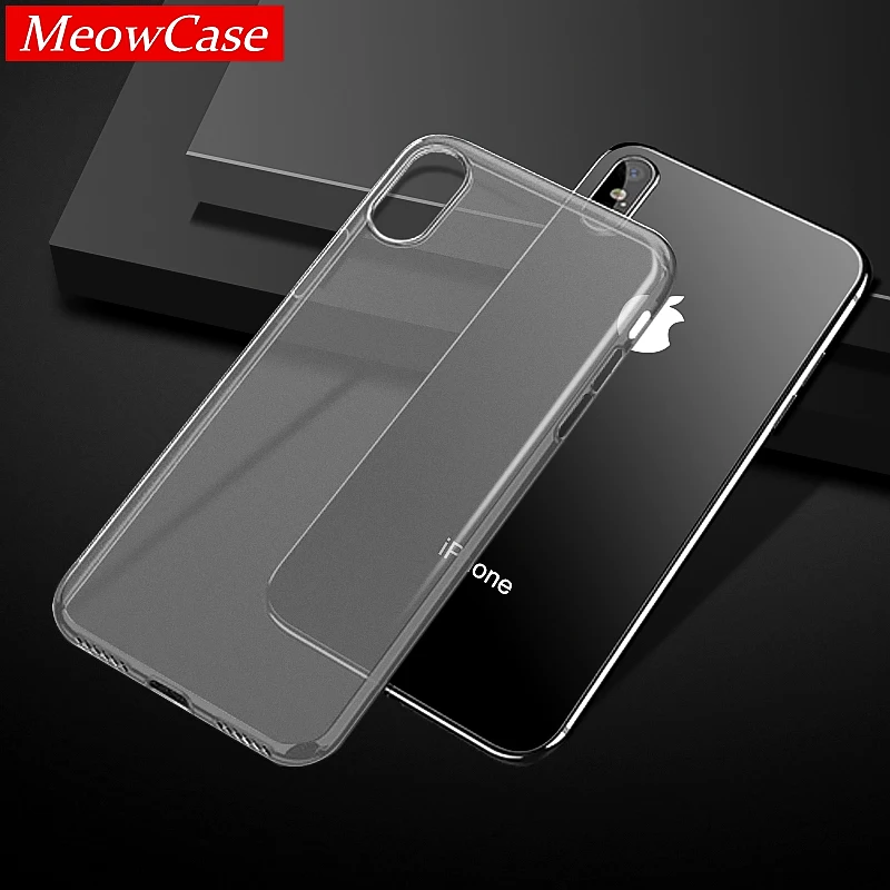 MeowCase Phone Case For iPhone X 7 8 6S 0.3MM Ultra Thin Matte PP Cover Coque Apple 6 6s Plus Capa Translucent |