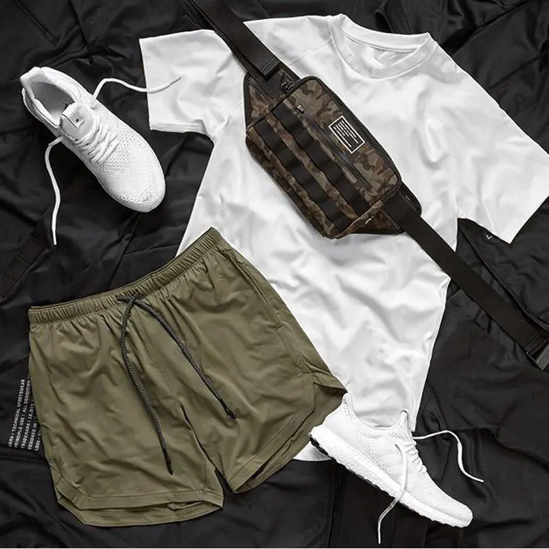 high quality Men's Sports Training Bodybuilding Summer Shorts Workout Fitness GYM Short Pants