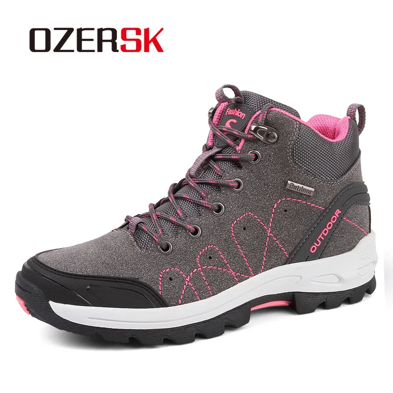 

OZERSK Winter Warm Plush Fur Snow Boots Men Ankle Boot Quality Casual Motorcycle Boot Waterproof Men's Boots Woman Size 36~44