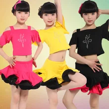 Girl Kids Long Sleeves Satandard Latin Competition Dress Children Modern Dance Ballroom Salsa Rumba Tango Samba