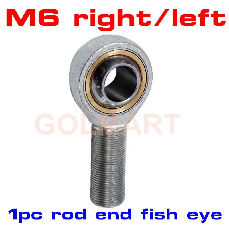 1pc M6 Sa6t/k Hole 6mm Metric Fish Eye Rod Ends Bearing Male Thread Ball Joint Right Left Hand