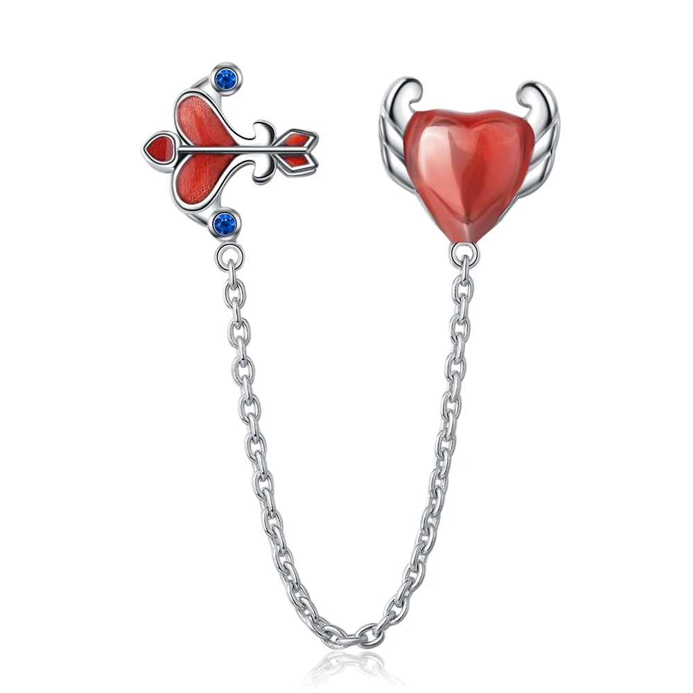 

High quality 925 Silver Love Safety clip charm Bead collocation Bracelet DIY bangle Send girlfriend jewelry for gift