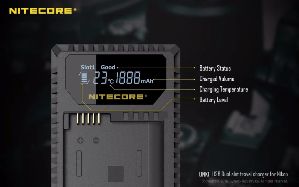 Nitecore UNK1 USB двойной слот Зарядное устройство для Nikon Камера Батарея EN-EL14 EN-EL14a EN-EL15 D750 D810 D610 DF D7100 D7000 D5100 D600