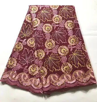 

Best selling 2018 fuchsia african cord lace High quality french lace with plenty stones or African lace fabric for nigerian lace