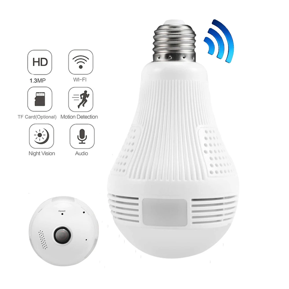 

360 Degree Wifi Camera Bulb IP Camera Wireless 960P Panoramic FishEye Home Security CCTV Camera hidden camera Night Vision