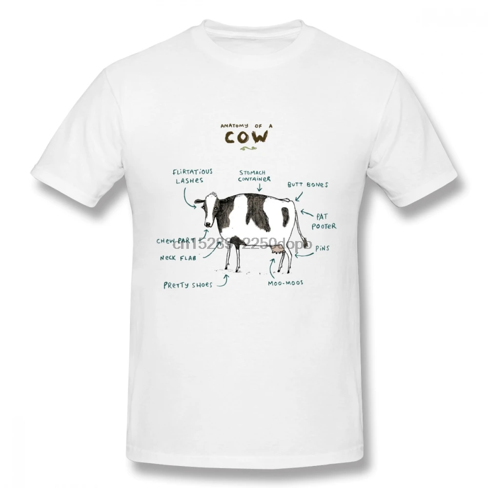 Anatomy Of A Cow Tee Shirt Boy 2018 New Arrival Round Collar BONADIAO Camiseta Top design Birthday Gift Tees | Мужская одежда