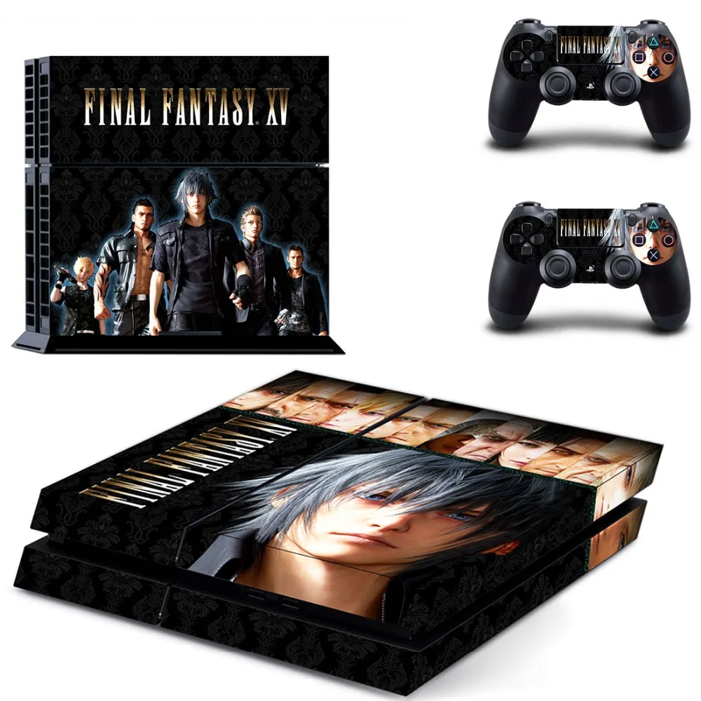 Final Fantasy XV Наклейка для PS4 Стикеры для sony Playstation 4 консоли защиты плёнки+ 2 шт. Пульты ДУ игровых приставок 7 вышивка крестом картины