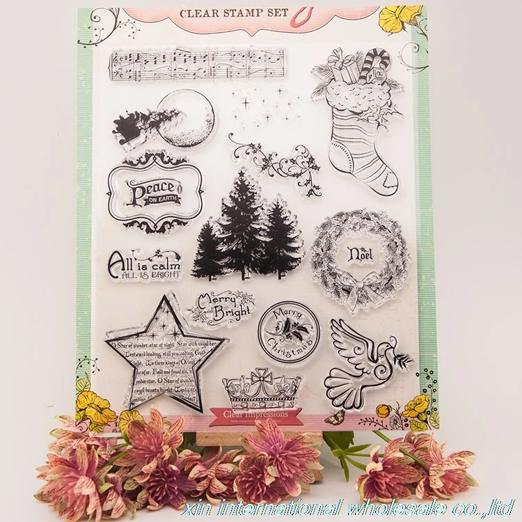 2pcs stempels clear scrapbooking stamps ACRYLIC VINTAGE clear stamps