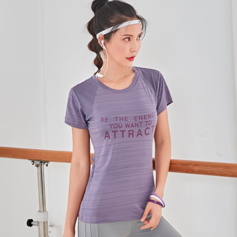 

workout shirts tops for running dancing quick dry women yoga T fashion summer