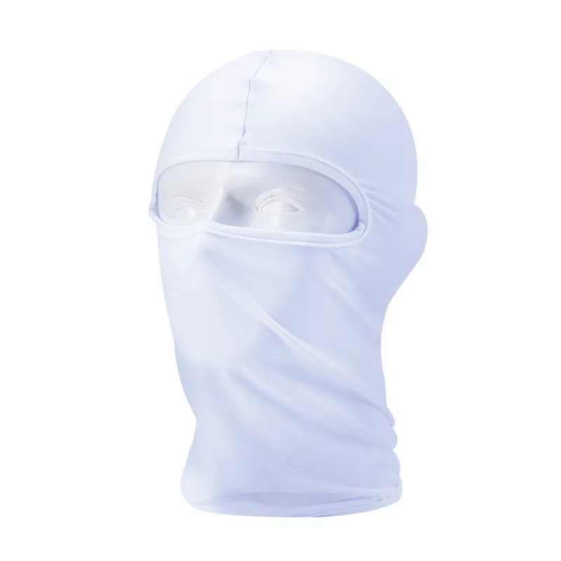Мотоциклетная маска для лица термальная синтетическая шелковая ультра тонкая летняя крутая Лыжная маска для лица шлем Балаклава шляпа гоночный головной убор - Цвет: Белый
