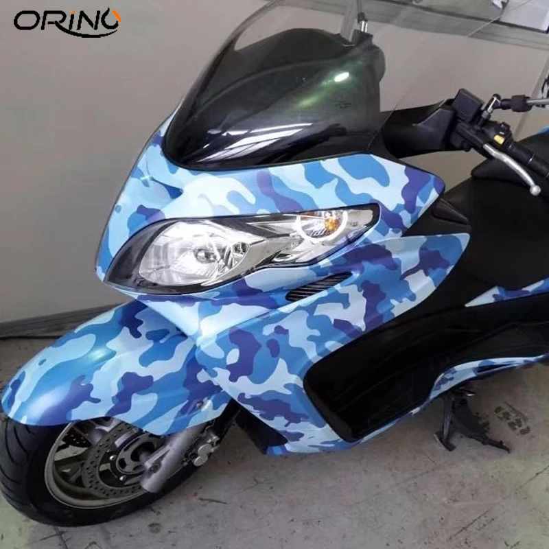 Blue Black Camouflage Vinyl Wrap Sticker-6
