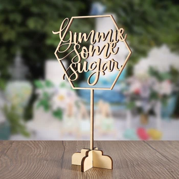 

Gimmie Some Sugar Table Top Sign, Gimmie Some Sugar Sign Dessert Sign,Hexagon Table Sign,Wedding Party Decoration