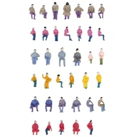 50pcs Painted Model Train Seated People Passengers Figures 1:87 HO Scale Model Building Kit Perfect for Layout Diorama Accessory 1