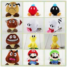 14-20cm Super Mario Bros Game cute Goomba Plush Doll Toy Luigi Mario Boo Ghost Troopa Turtle Tortoise Bomb soft stuffed for kids
