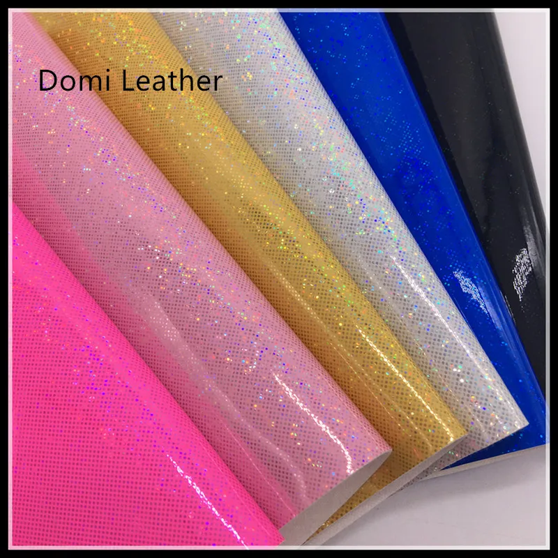 

(DM6046) PU Shiny Glitter Vinyl Fabric For DIY Material Hair Bows Making