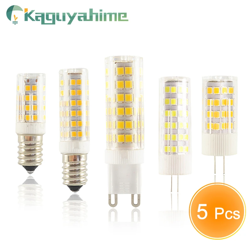 Kaguyahime 5 шт./лот светодиодный G9 G4 E14 лампа с регулируемой яркостью лампы 3 Вт, 5 Вт, 9 Вт AC/DC 12 V 220 V светодиодный COB G4 G9 свет Сменные галогенные лампы