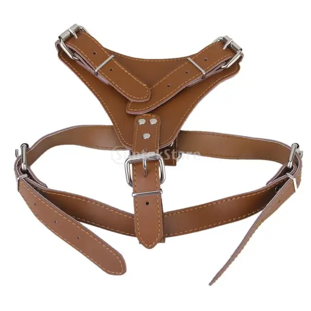 Red Leather Pet Dog Adjustable Chest Strap Belt Harness Walking Lead D ...