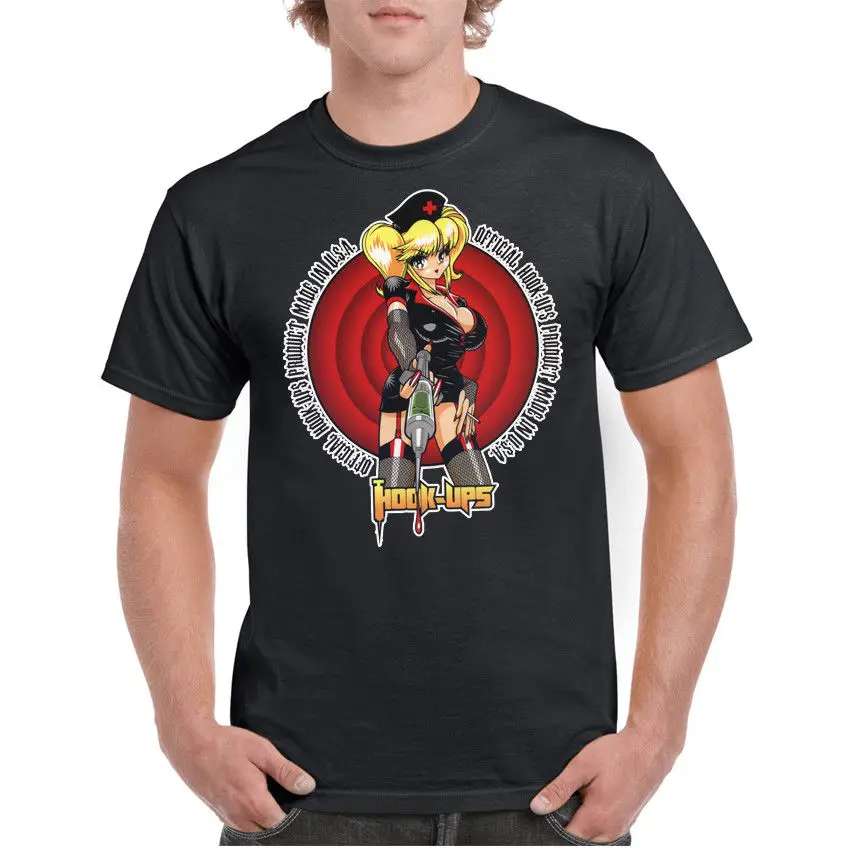 

New Hook-Ups sexy girl Black Tee T Shirt Cool Casual pride t shirt men Unisex New Fashion tshirt free shipping tops ajax