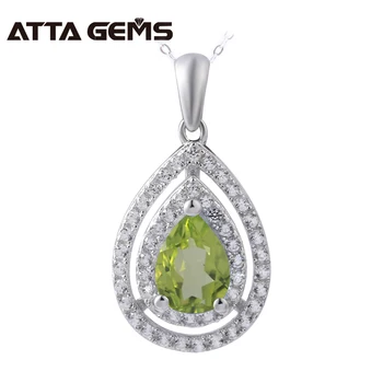 

Natural Peridot Silver Pendants Women Fashion Jewelry August Birthstone Peridot Silver Pendant Party Birthday Gift Casual Style