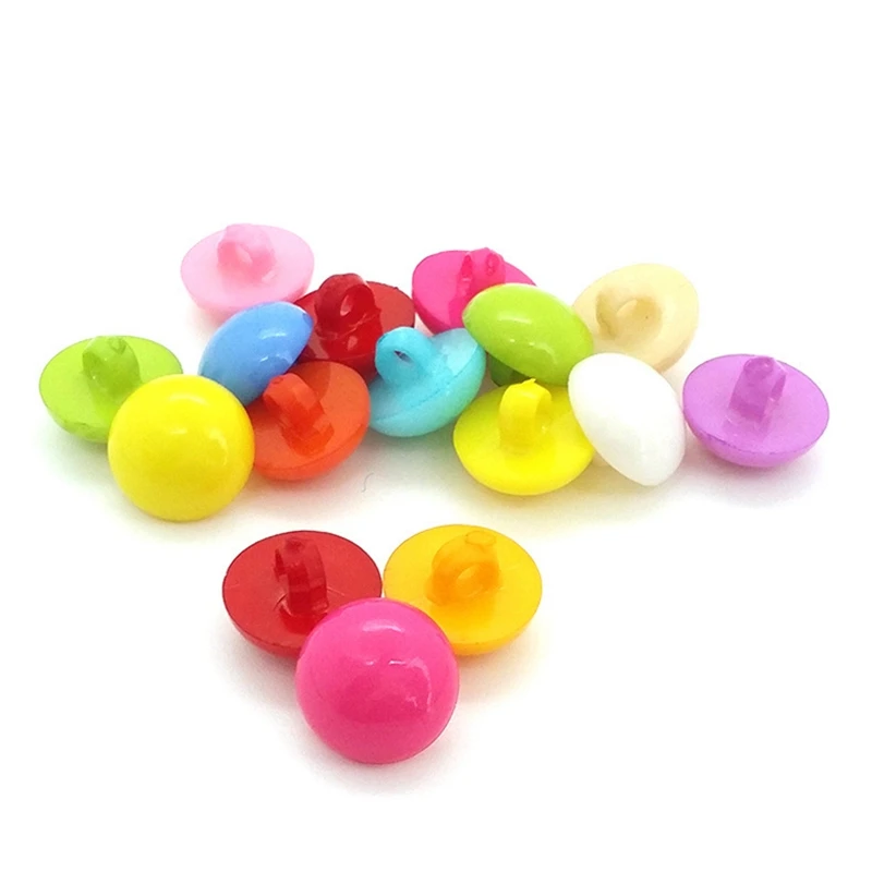 

100pcs & 50pcs Colorful Mushroom Buckle Shank Buttons Plastic Decorative Button Candy Colors DIY For Dolls Toy Girl Dress 9/10mm