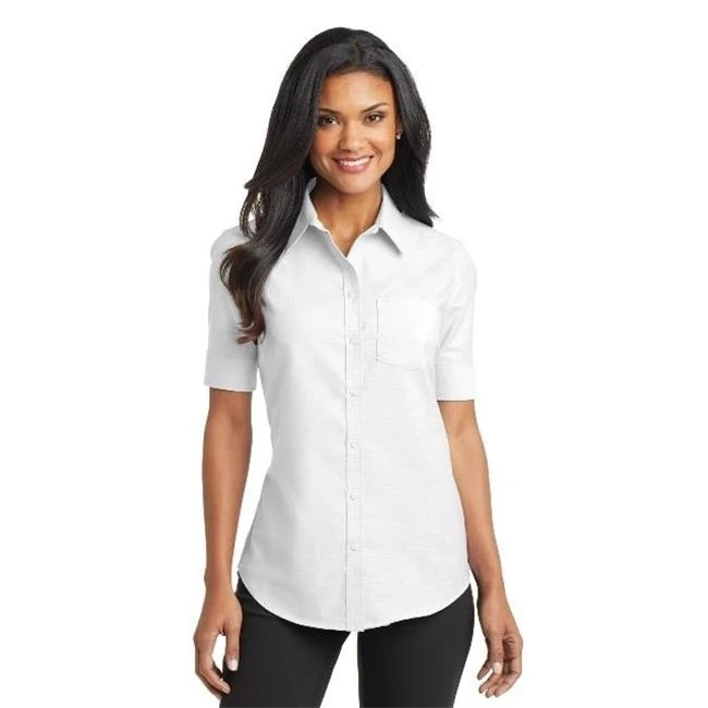 Port Authority L659 Ladies Short Sleeve SuperPro Oxford Shirt White - 2XL