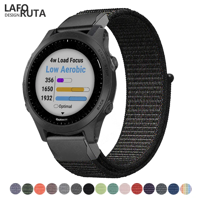 Laforuta нейлоновый ремешок 26 мм 22 для Garmin Fenix 5X 5 Forerunner 945 935 3 быстросъемный браслет
