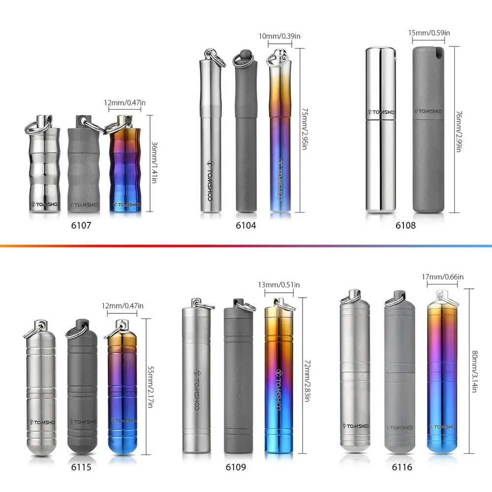 TOMSHOO титановая коробка для таблеток водонепроницаемый держатель для таблеток для лекарств брелок контейнер для кемпинга на открытом воздухе аварийный дорожный набор