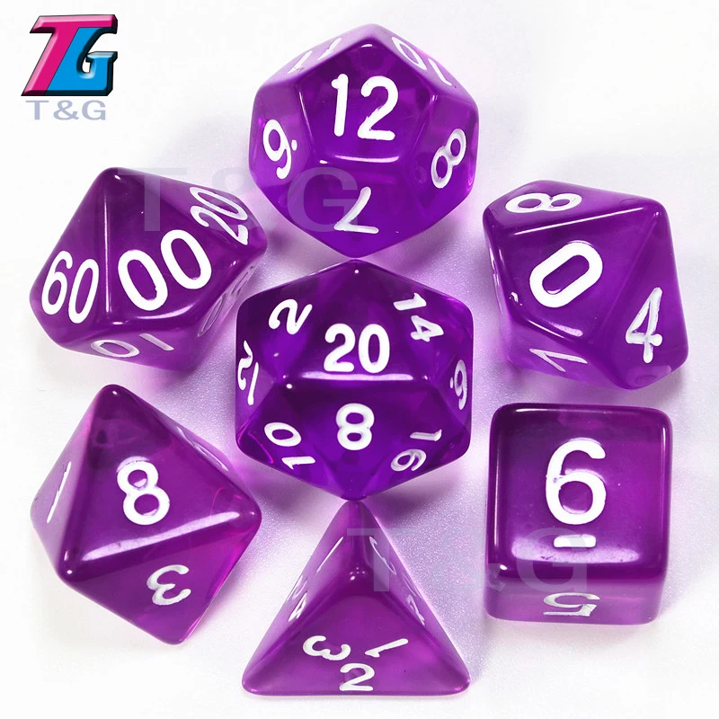 7 шт./компл. TRPG кости для Подземелья и Драконы D4-D20 многосторонний игральные кости 10 цветов для рабочего стола, полиэдральный набор акриловых Пластик детский набор игрушек