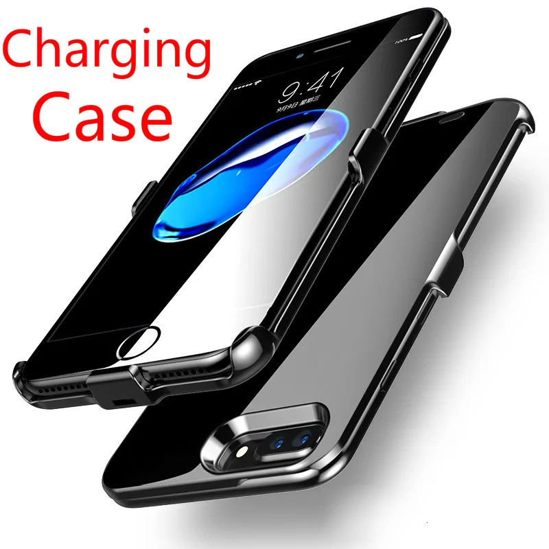 Kopen Hot Koop Backup Externe Batterij Oplader voor iphone 6 6 s 7 plus Portable Backup Power Bank Case Cover geen jaw chin