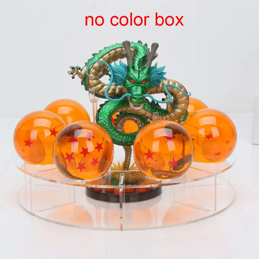 5,7 см хрустальные шары Dragon Ball 15 см Металлический Зеленый shenlong shenron дисплей полка ПВХ фигурка модель игрушки - Цвет: metallic no colorbox