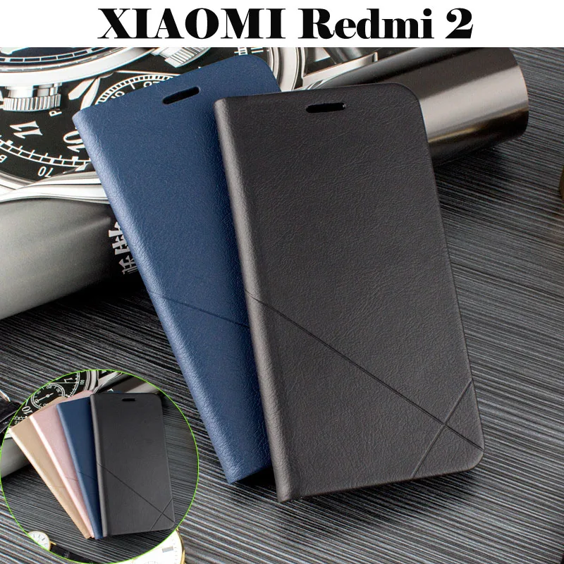 

case xiaomi redmi 2 cover,Luxury Leather Flip Case For xiaomi redmi 2 phone back cover Protect bags shell