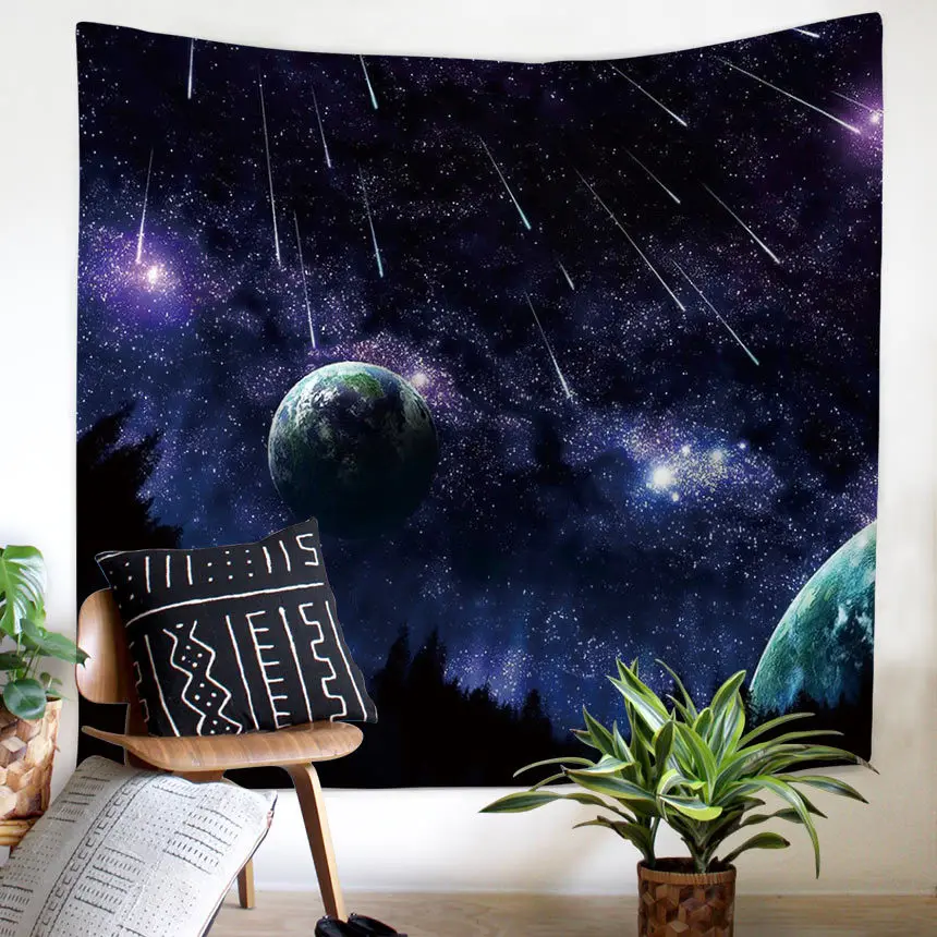

psychedelic tapestry tapiz pared tela Galaxy Space Pattern Tapestry wall home decor hanging blanket Polyester meteor carpet