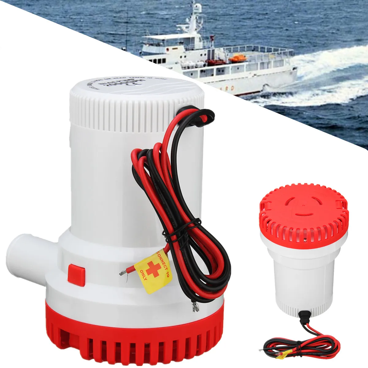 

12V 8A 2000GPH Submersible Marine Boat Bilge Water Pump Fishing Caravan Camping Moisture Tight Seals Vibrationless Operation