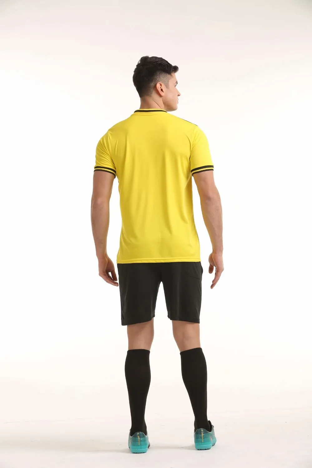 Soccer Referee Jerseys Kit Professional Competition Referee Clothing V-neck Football Judge Uniforms Short Sportswear