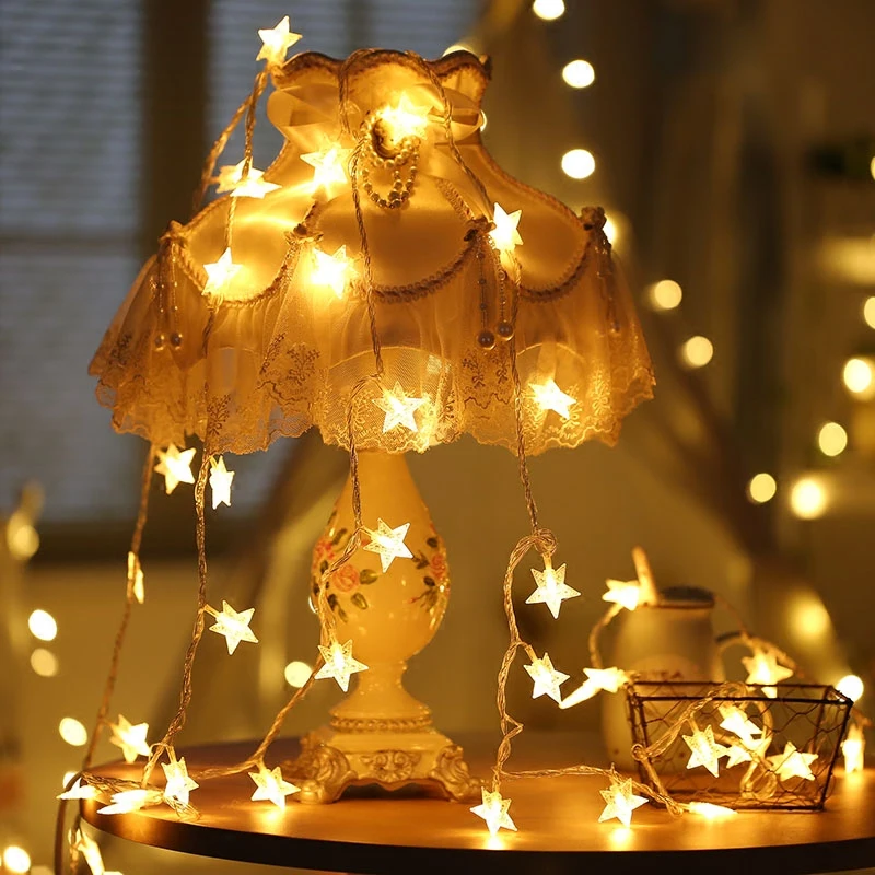 

NEW 20led 50 LED Star fairy lights Solar Garden Lamp String Warm Light Outdoor Indoor Solar Powered Garlands Garden Decoration