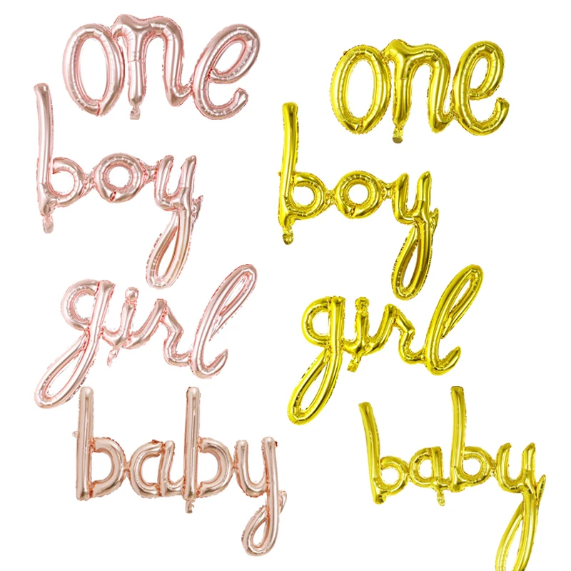 

Jumbo One Baby Boy Girl Script Foil Balloons Baby Shower 1st Birtdhay Party Decorations Gender Reveal Balloon Banner Decoration