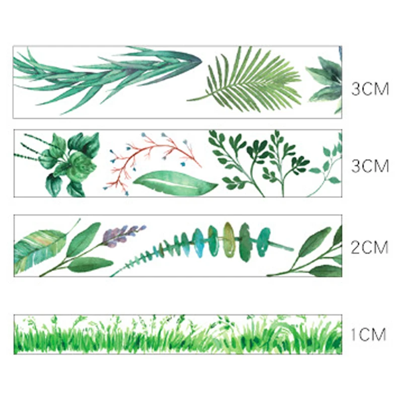 4 шт./партия зеленые листья растений васи лента diy Украшение для скрапбукинга маскирующая лента клейкая лента
