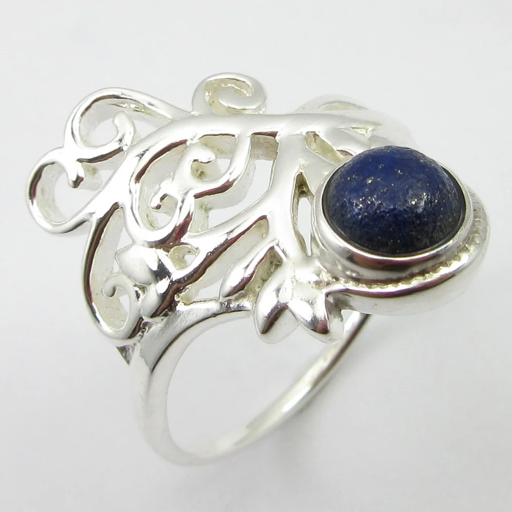 

Lapis Lazuli Ring Size 8.75 Silver Women New Jewellery Unique Designed