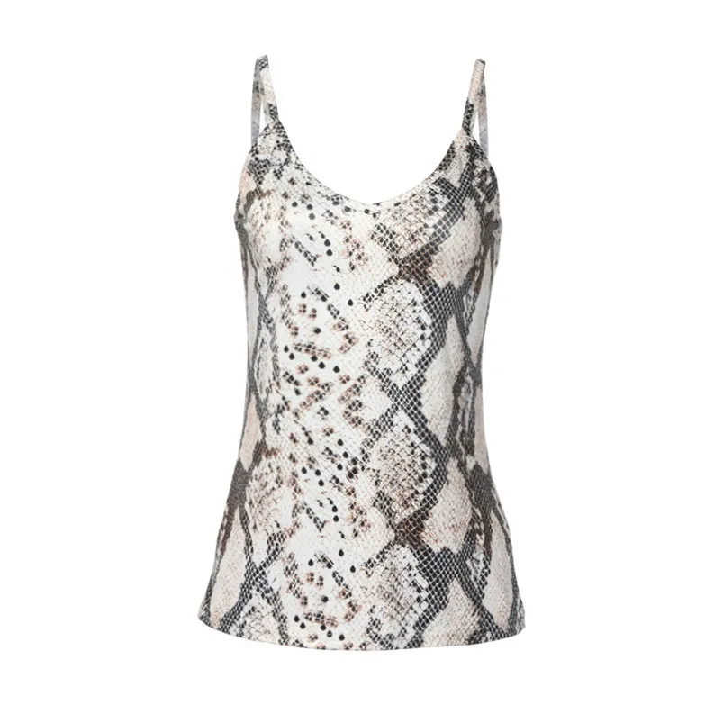 Fashion Women summer 2019 Sexy V-Neck Snake Skin Print Casual Straps Crop Sling Camis Top ropa femenina F20 (6)