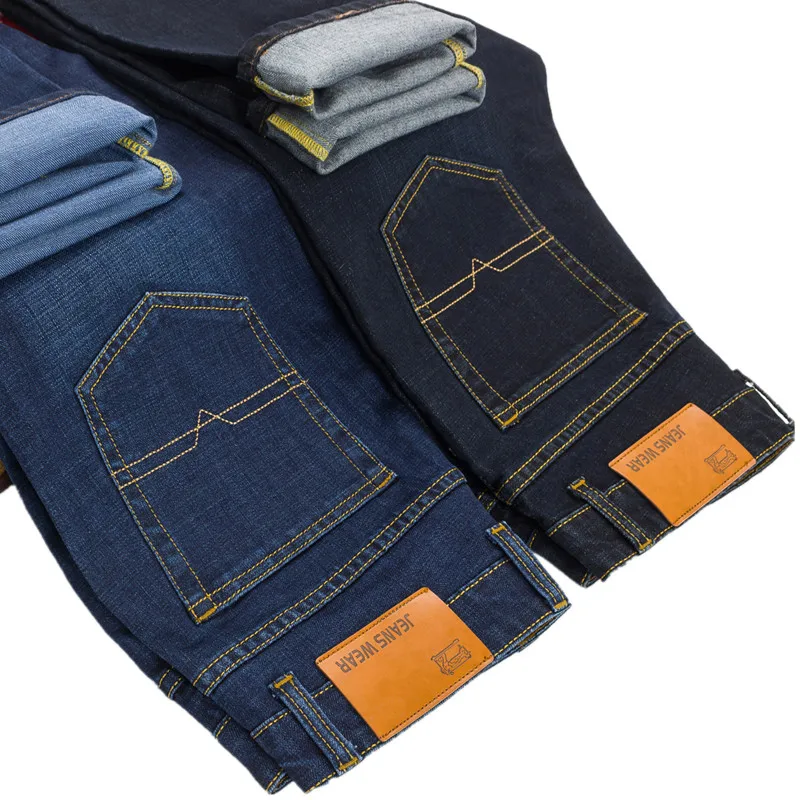 

2019 Spring and Autumn Fashion New Men's Casual Boutique Business Jeans / Men's Slim Straight Stretch Denim Pants Trousers