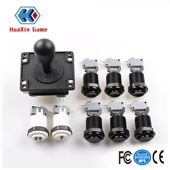 

Arcade Game DIY Parts 8X Happ Style Standard American Push Buttoons With Microswitch+1X 2Pin 8Way Joystick For Mame Jamma Arcade